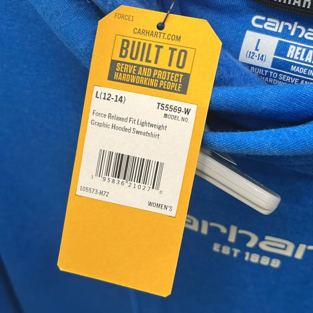 Carhartt Women's Force Relaxed Fit Lightweight Graphic Hooded Sweatshirt Size L - Picture 3 of 3